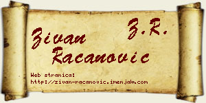 Živan Račanović vizit kartica